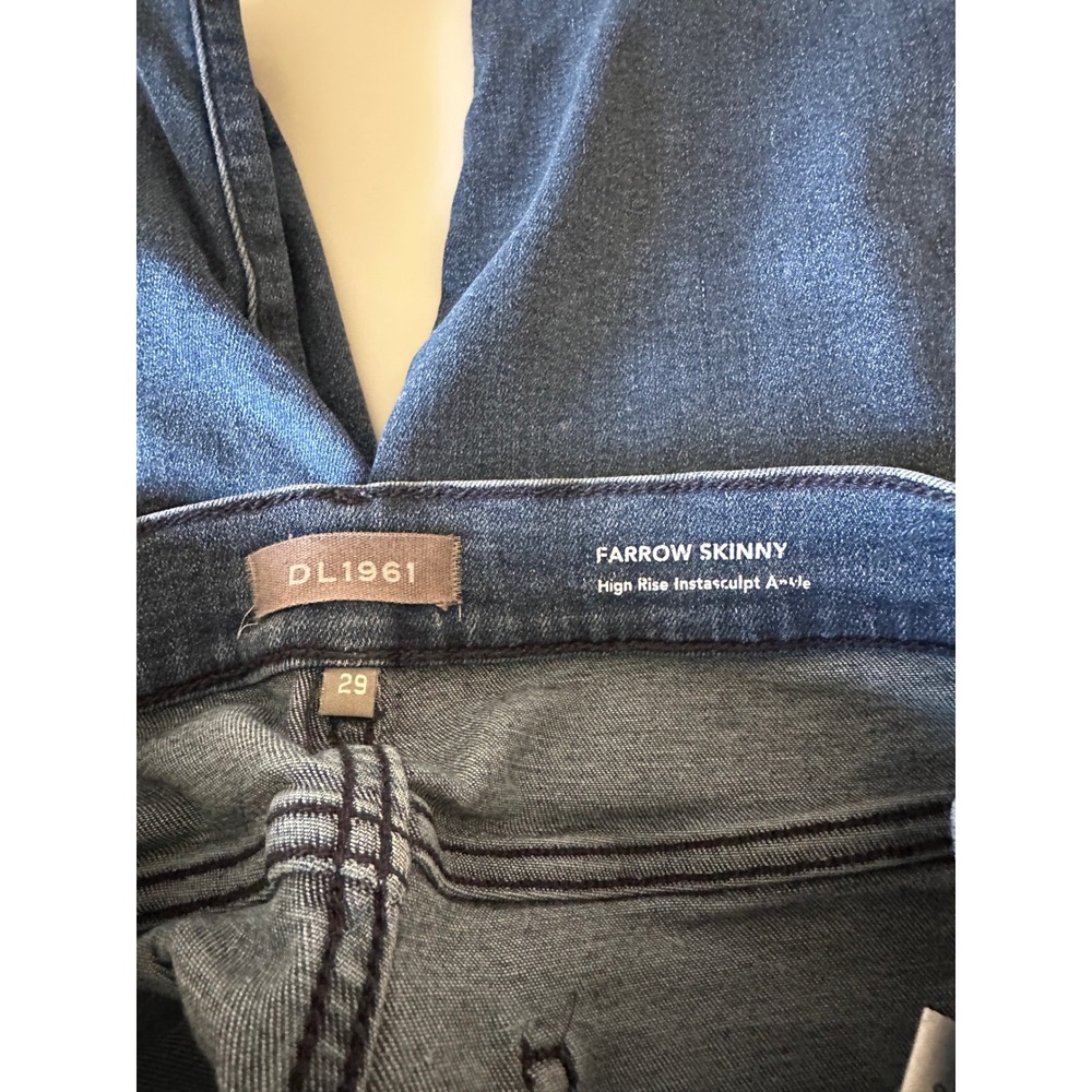 DL1961 Farrow Skinny High Rise Instasculpt Ankle Jeans in Dark Wash | Size 29 - Picture 4 of 8